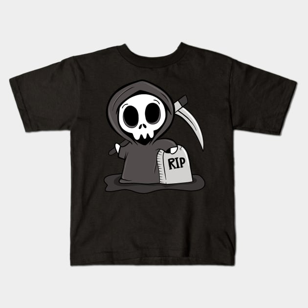 Grim Reaper Kids T-Shirt by valentinahramov